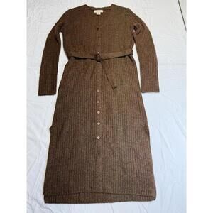 Woodland Brown Fairy Jessica Simpson Midi Sweater Dress Metro Style Button Down